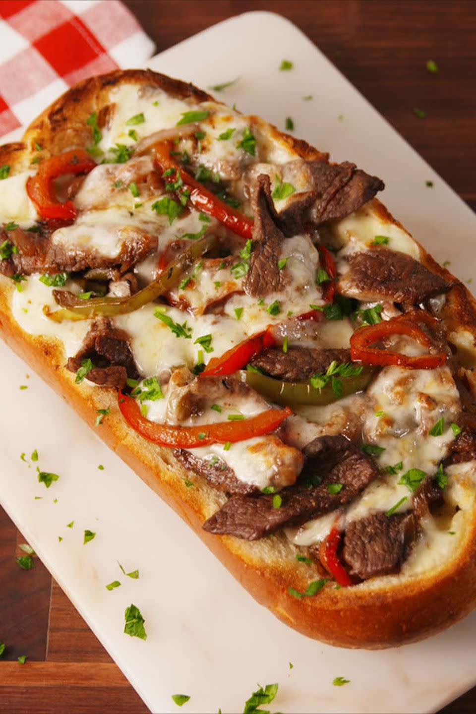 Philly Cheesesteak Cheesy Bread