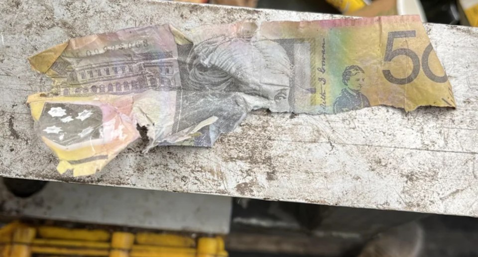 Money story illustrated with a ripped $50 note
