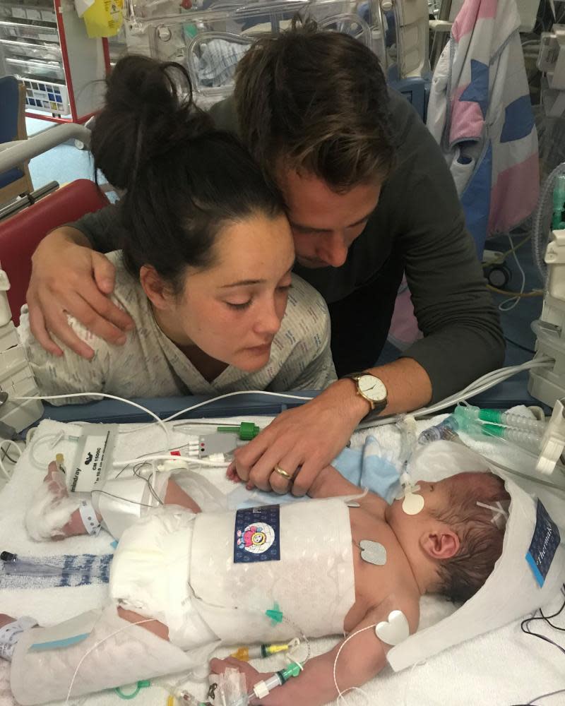 Sarah and Tom Richford with baby Harry