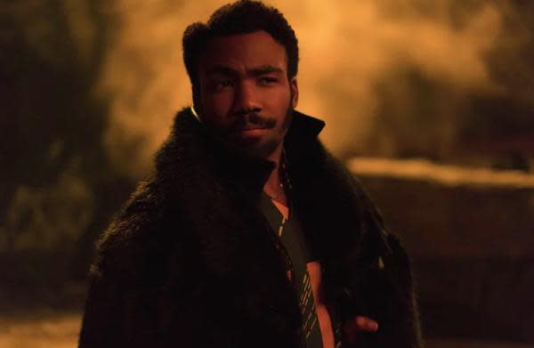 Donald Glover como Lando Calrissian en la película Han Solo (Crédito: Disney))