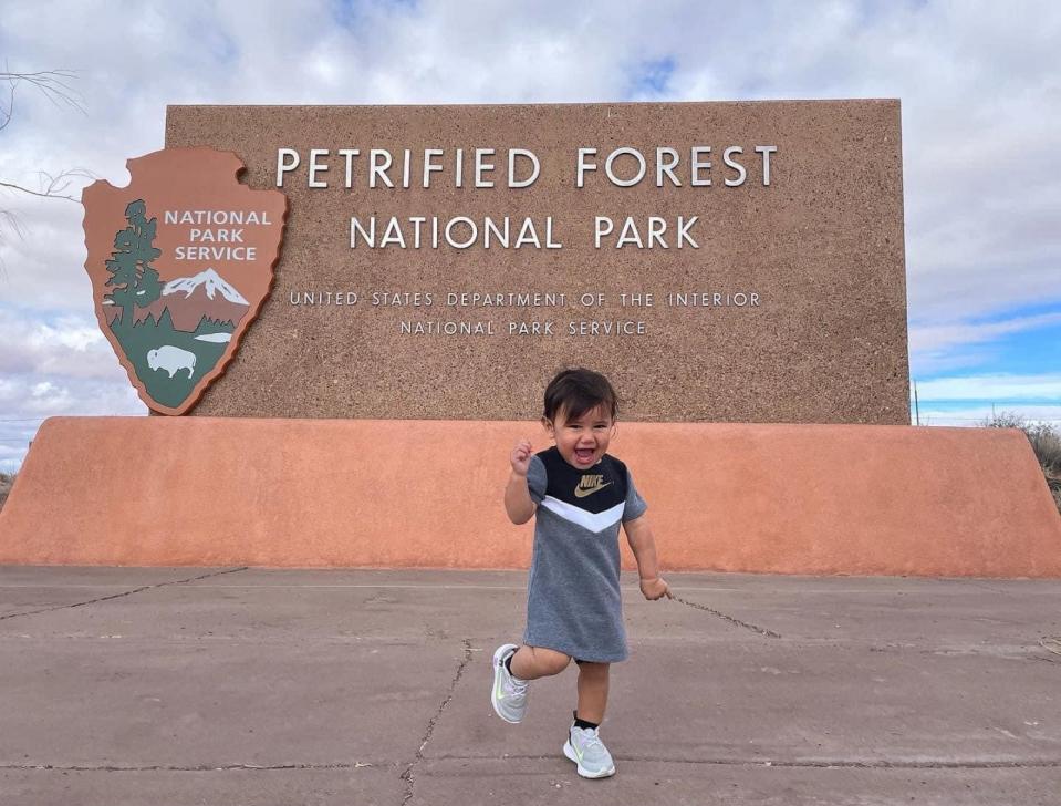 PHOTO: 3-year-old Journey Castillo completed her quest to visit all 63 of America’s national parks alongside her parents, Eric and Valerie Castillo. (Valerie Castillo & Eric Castillo)