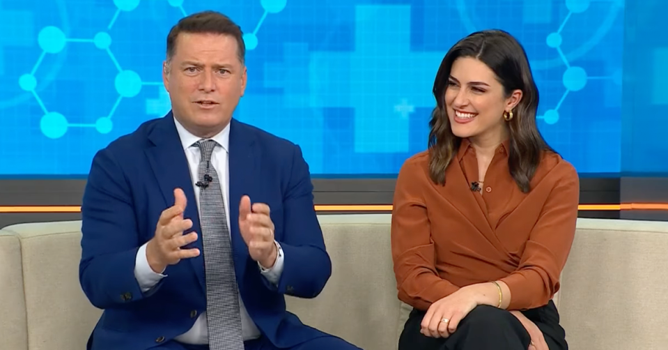 Today’s Karl Stefanovic and Sarah Abo.