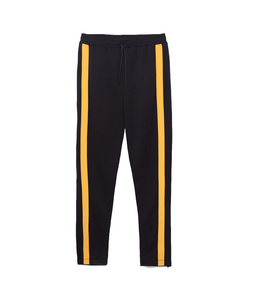 Zara yellow-stripe trousers