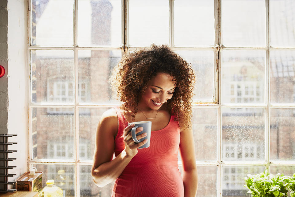 pregnant coffee drinker