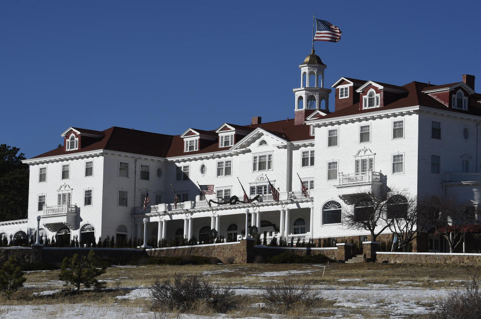 ESTES PARK, CO - JANUARY 12: The beautiful Stanley Hotel on January 12, 2016 in Estes Park, Colorado. The hotel is located 10.4 miles from the Rocky Mountain National Park. The grand, upscale hotel dates back to 1909. The Stanley Hotel, known for its architecture, magnificent setting, and famous visitors, may possibly be best known today for its inspirational role in the Stephen King's novel, "The Shining." This Colorado hotel has been featured as one of America's most haunted hotels and with the numerous stories from visitors and staff. (Photo by Helen H. Richardson/The Denver Post via Getty Images)