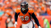 <ul> <li><strong>Team: </strong>Denver Broncos</li> <li><strong>Position: </strong>Outside linebacker</li> <li><strong>2021 Base Salary: </strong>$17,500,000</li> <li><strong>2021 Signing Bonus Pay</strong><strong>: </strong>N/A</li> <li><strong>2021 Roster Bonus: </strong>N/A</li> <li><strong>2021 Miscellaneous Pay: </strong>$4,725,000 </li> </ul> <p><strong>2021 Cap Hit: </strong>$22,225,000</p> <p><em><strong>Money Smart: <a href="https://www.gobankingrates.com/net-worth/sports/5-best-worst-nfl-players-comes-money/?utm_campaign=1146032&utm_source=yahoo.com&utm_content=10&utm_medium=rss" rel="nofollow noopener" target="_blank" data-ylk="slk:The 5 Best NFL Players When It Comes to Money;elm:context_link;itc:0;sec:content-canvas" class="link ">The 5 Best NFL Players When It Comes to Money</a></strong></em></p> <p><small>Image Credits: Jack Dempsey/AP</small></p>