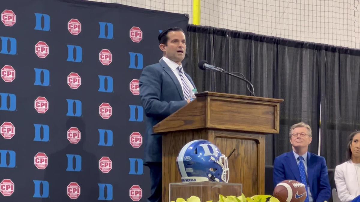 Video of Duke football coach Manny Diaz's opening press conference