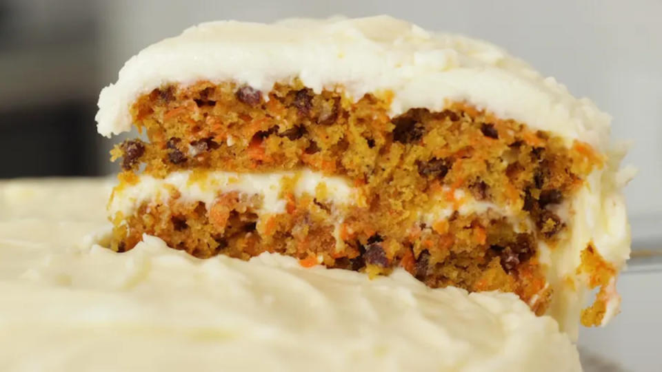 Parade<p>Who doesn't love a carrot cake recipe with cream cheese frosting? <a href="https://www.yahoo.com/lifestyle/hands-down-only-carrot-cake-202353892.html" data-ylk="slk:Get the recipe here;elm:context_link;itc:0;sec:content-canvas;outcm:mb_qualified_link;_E:mb_qualified_link;ct:story;" class="link  yahoo-link">Get the recipe here</a></p>