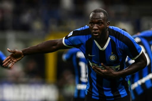 Take a bow: Inter Milan's Belgian forward Romelu Lukaku scored on his Serie A debut