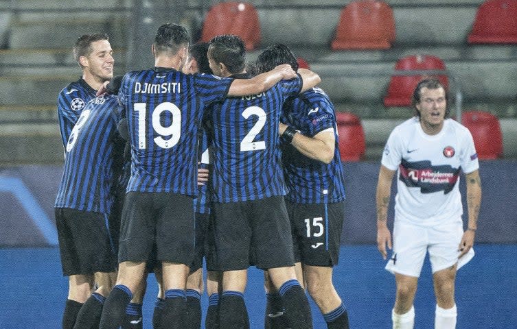 Midtjylland lost to Atalanta in the group openerRitzau Scanpix via REUTERS