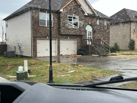 Storm damage at the Autumnwood Farms subdivision in Clarksville (Photo: WKRN)