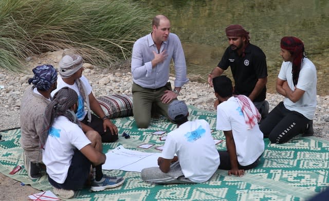 William talking to some of the teenagers about the challenges facing Oman 