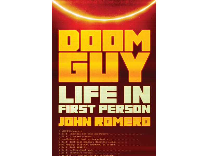 Its the title and author name in Doom font