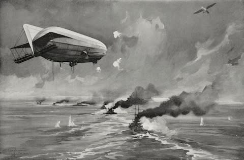 A sketch of a First World War zeppelin - Credit: GETTY