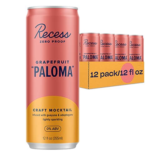 Recess Zero Proof Craft Mocktails, Alcohol Free Drinks, With Adaptogens, Non-Alcoholic Beverage Replacement, Mixer, Celebration, Party, (Grapefruit 