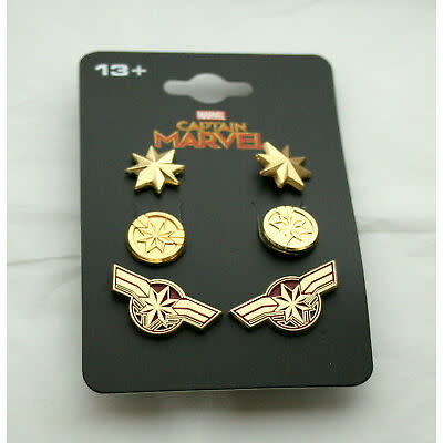 Captain Marvel Enamel Earrings (Photo: Ebay)