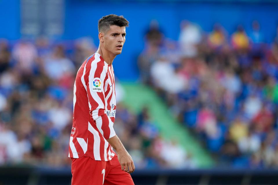 Alvaro Morata centre-forward of Atletico de Madrid and Spain during the La Liga Santander match between Getafe CF and Atletico de Madrid at Coliseum Alfonso Perez.