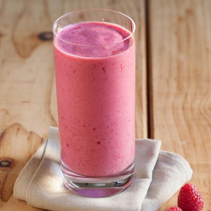 <p>This easy fruit smoothie recipe calls for just three ingredients--yogurt, fruit juice and frozen fruit. Mix up your combinations from day to day for a healthy breakfast or snack. <a href="https://www.eatingwell.com/recipe/249318/fruit-yogurt-smoothie/" rel="nofollow noopener" target="_blank" data-ylk="slk:View Recipe;elm:context_link;itc:0" class="link ">View Recipe</a></p>