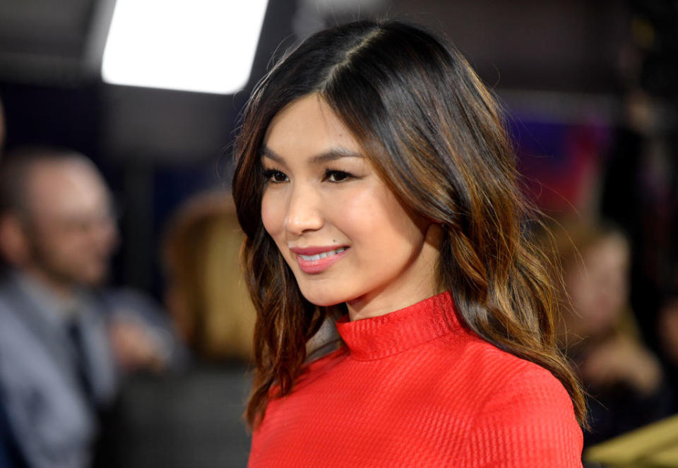 A closeup of Gemma Chan