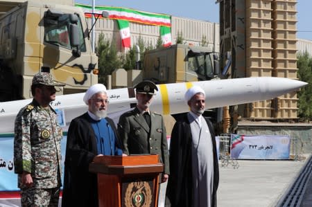 Iranian President Hassan Rouhani attends unveiling ceremony for Bavar-373 system in Tehran