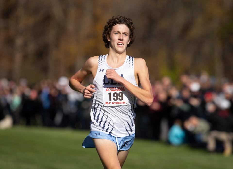 Joe Barrett of Christian Brothers Academy wins the boys race. The NJSIAA Cross country Meet of Champions takes place at Holmdel Park. 
Holmdel, NJ
Saturday, November 11, 2023