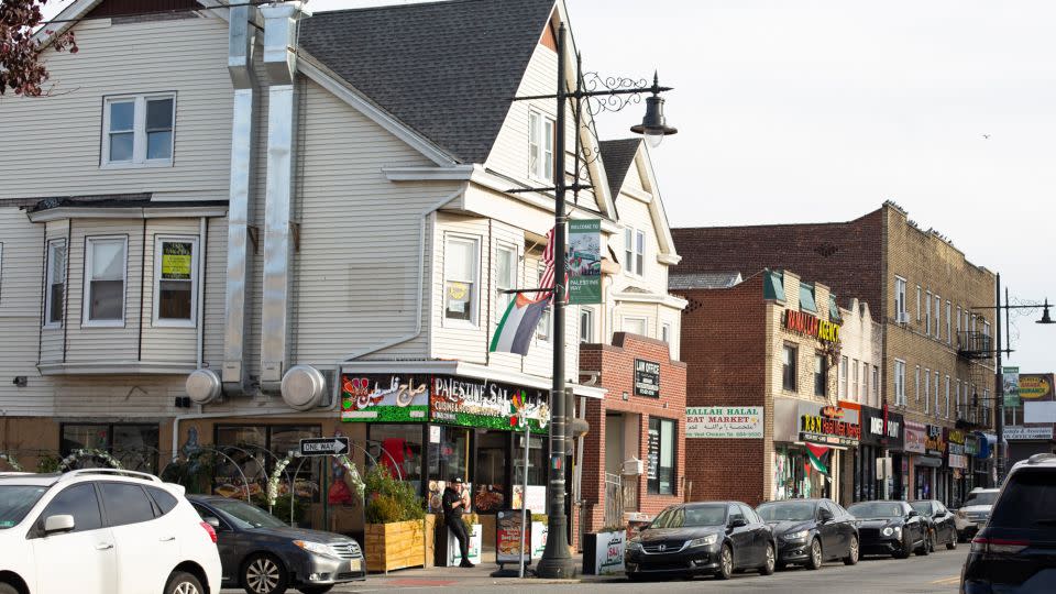 A stretch of Main Street is formally known as Palestine Way in Paterson. - Laura Oliverio/CNN