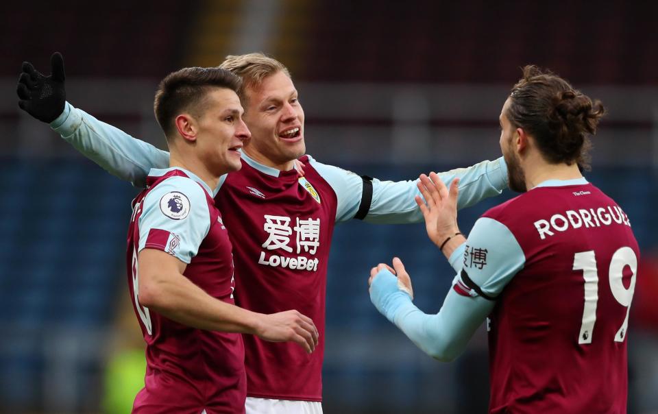 Burnley players celebrate: Getty Images