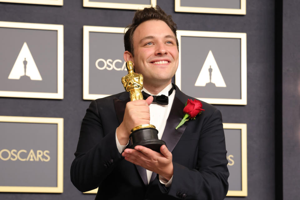 HOLLYWOOD, CALIFORNIA - MARCH 27: Canadian Director Ben Proudfoot, winner of the Oscar for Documentary Short Subject, 