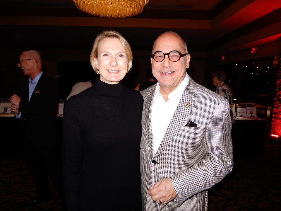 Andrea Giedraitis poses with husband Patrick Evans, who served as emcee and auctioneer at the annual Indian Wells Charity Classic on Feb. 17, 2024.