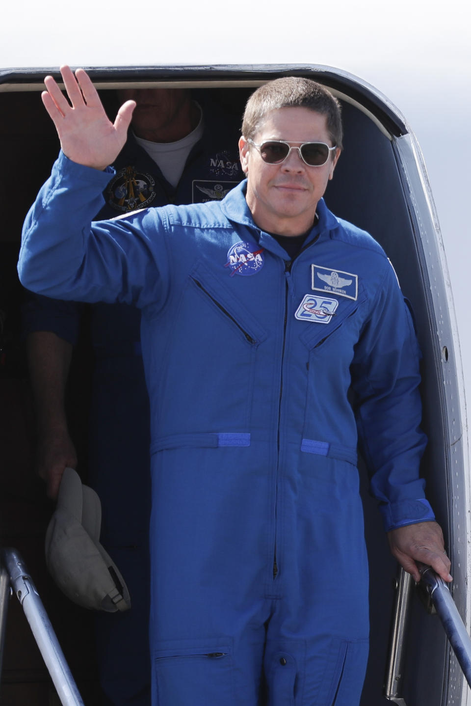 NASA astronaut Bob Behnken arrives at the Kennedy Space Center in Cape Canaveral, Fla., Wednesday, May 20, 2020. Behnken and NASA astronaut Doug Hurley will fly on the SpaceX Demo-2 mission to the International Space Station scheduled for launch on May 27. (AP Photo/John Raoux)