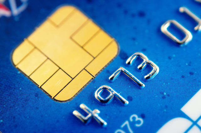Smart card super macro , credit card chip