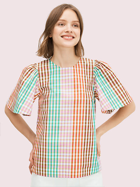 Rainbow Plaid Top. Image via Kate Spade.