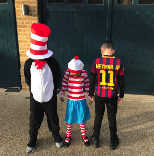 Rio recently shared this photo of his children dressed up for World Book Day.