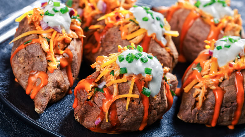 Loaded baked sweet potatoes