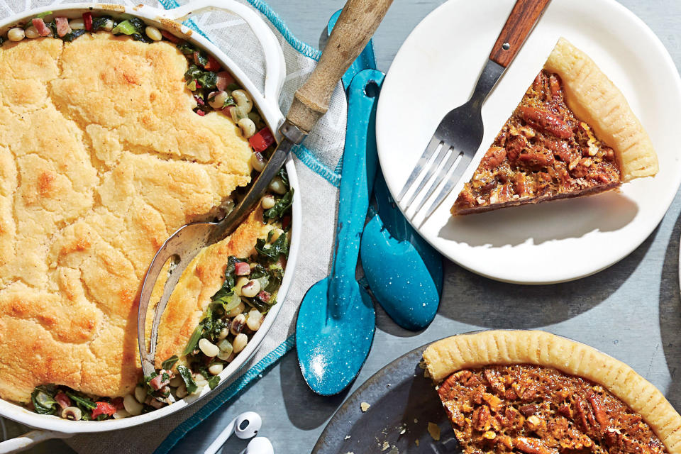 Ham-and-Greens Pot Pie with Cornbread Crust