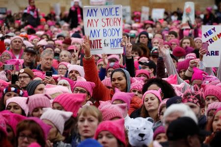 People gather for the Women's March in Washington U.S., January 21, 2017. REUTERS/Shannon Stapleton