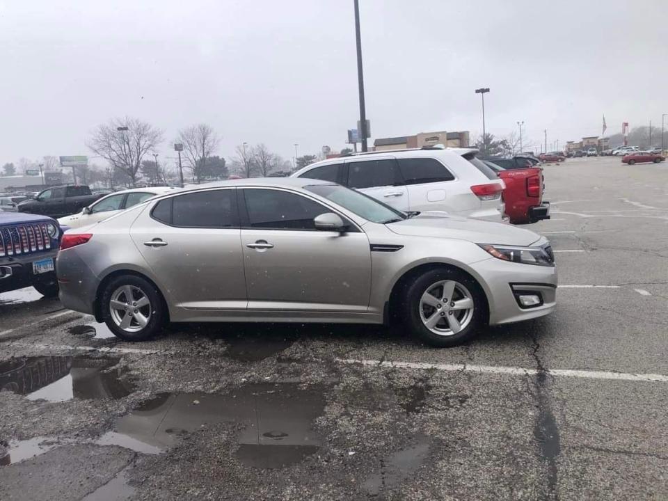 Angela Carter's 2015 Kia Optima before it was stolen from outside her home on the west side of Indianapolis on Jan. 30, 2023.