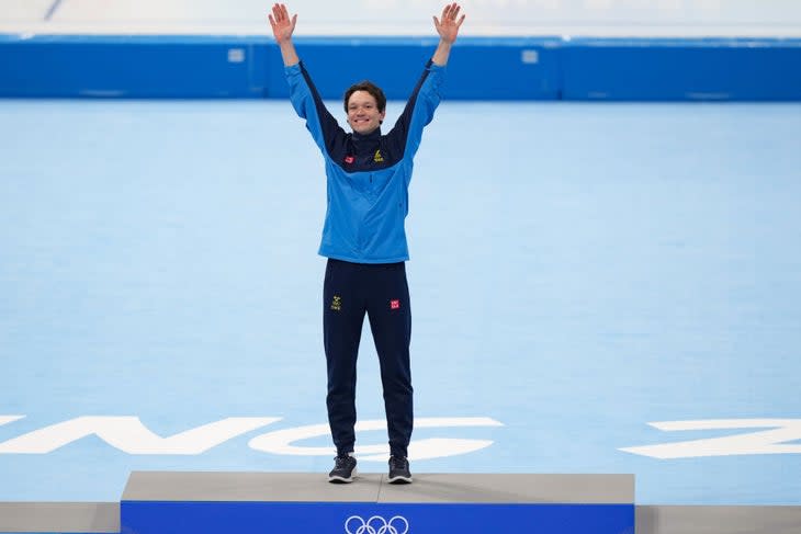 Nils van der Poel Speedskating training