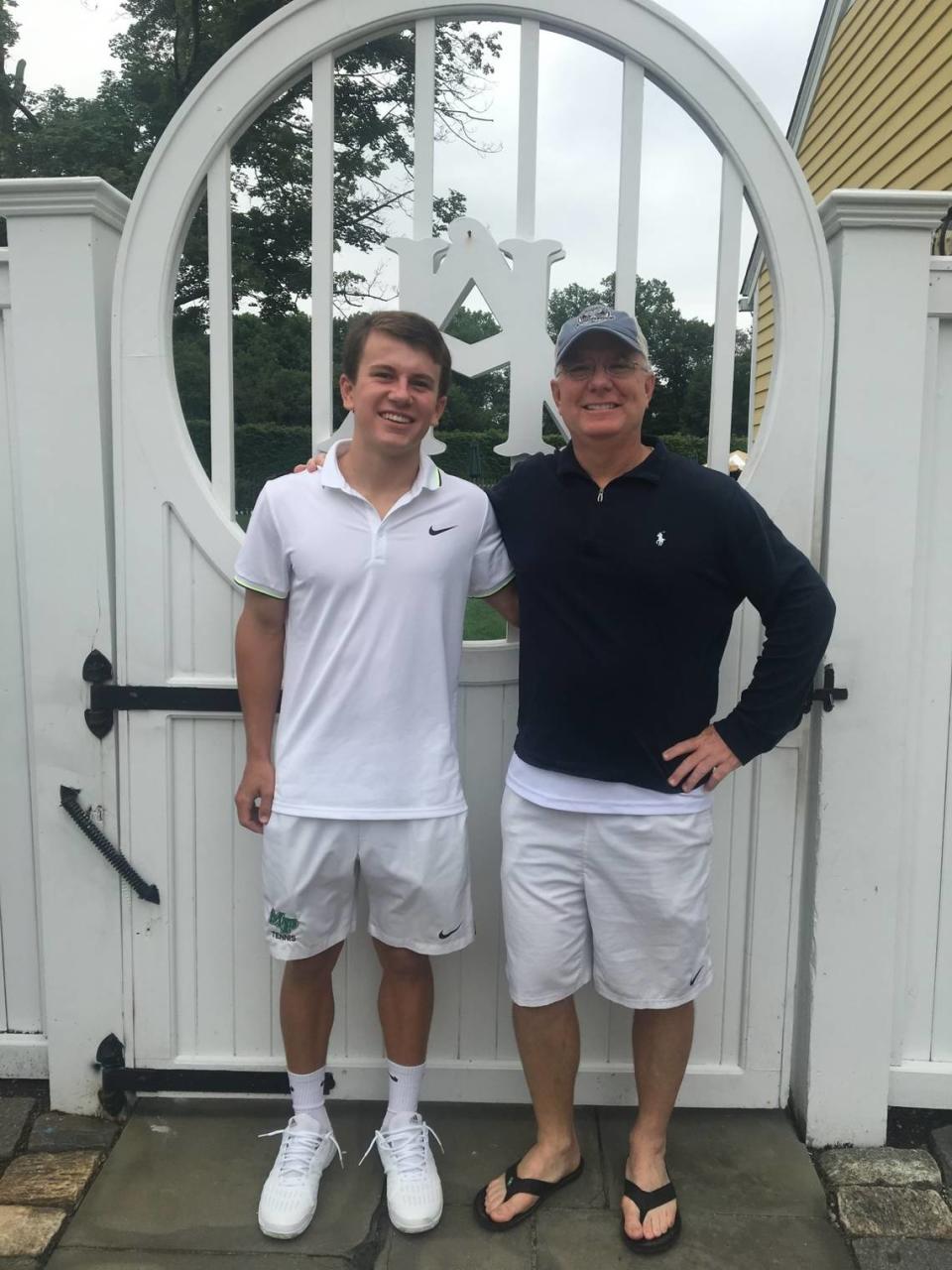 Chuck Reiney (right) and his son Charlie were both accomplished amateur tennis players who occasionally played in national father-son tennis tournaments together.