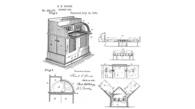 Sarah Goode became the first black woman to receive a patent after she invented the Folding Cabinet Bed (a predecessor of the sofa bed). Image via BET