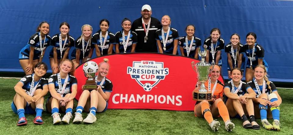 The 2007 Kansas Rush Wichita Academy girls soccer team won the National Presidents Cup under-16 national championship on Tuesday at Scheels Stryker Sports Complex.