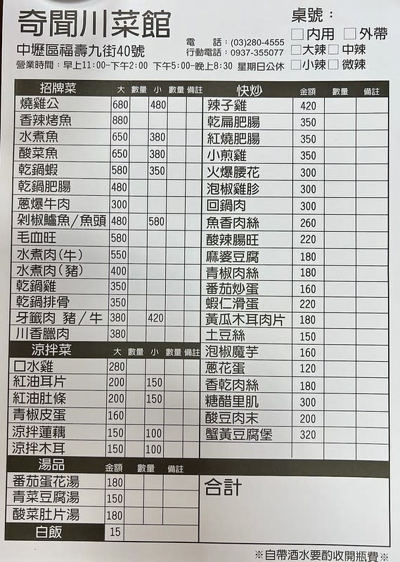 桃園中壢｜奇聞川菜館