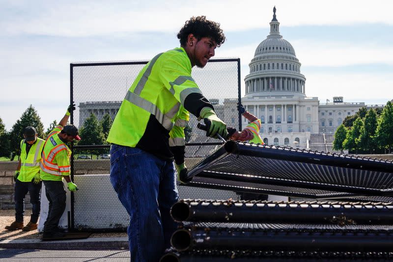 Fencing is being removed from the US Capitol in Washington