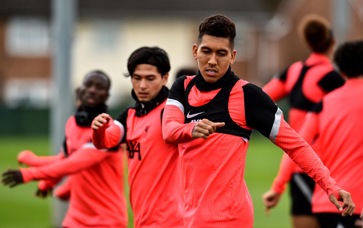 Liverpool players train ahead of their match with Ajax (Getty)