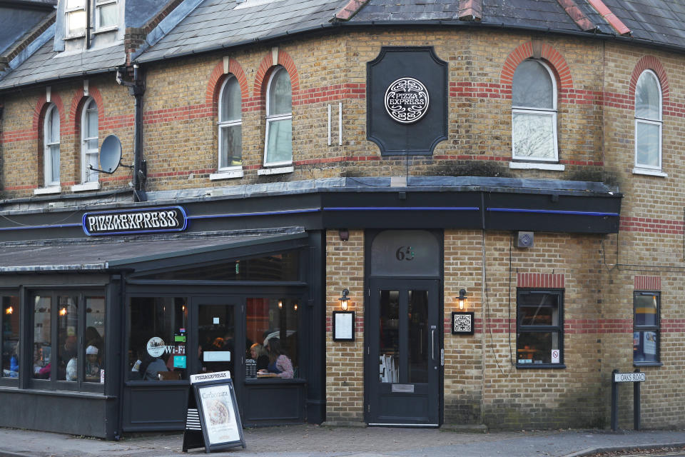 A general view of the Pizza Express restaurant in Woking, Surrey, following Prince Andrew's Saturday night interview with the BBC's Newsnight.