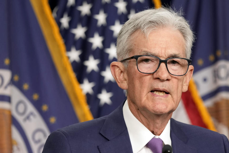 Federal Reserve Board Chairman Jerome Powell speaks during a news conference at the Federal Reserve in Washington, Wednesday, May 1, 2024.  (AP Photo/Susan Walsh)