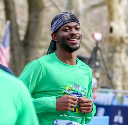 <p>Mike Stobe/Getty for New York Road Runners</p> Lil Nas X participates in The 2024 United Airlines NYC Half Marathon is held in New York City. The course starts in Brooklyn and ends in Central Park in Manhattan.