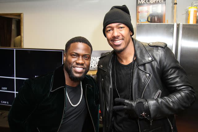 <p>Leon Bennett/Getty</p> Kevin Hart and Nick Cannon have a long history of pranking each other