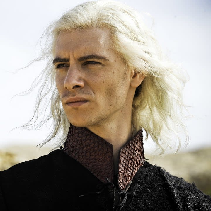 Harry Lloyd with white hair