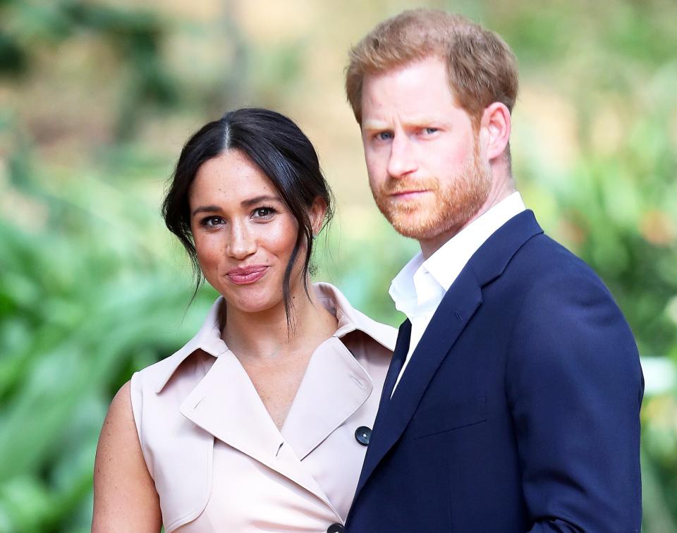 Prince Harry, Duke of Sussex and Meghan, Duchess of Sussex attend a Creative Industries and Business Reception on October 02, 2019 in Johannesburg, South Africa.